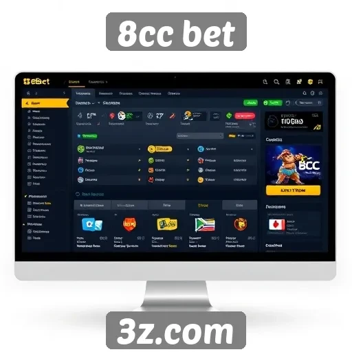 Interface do usuário do 8cc bet é intuitiva